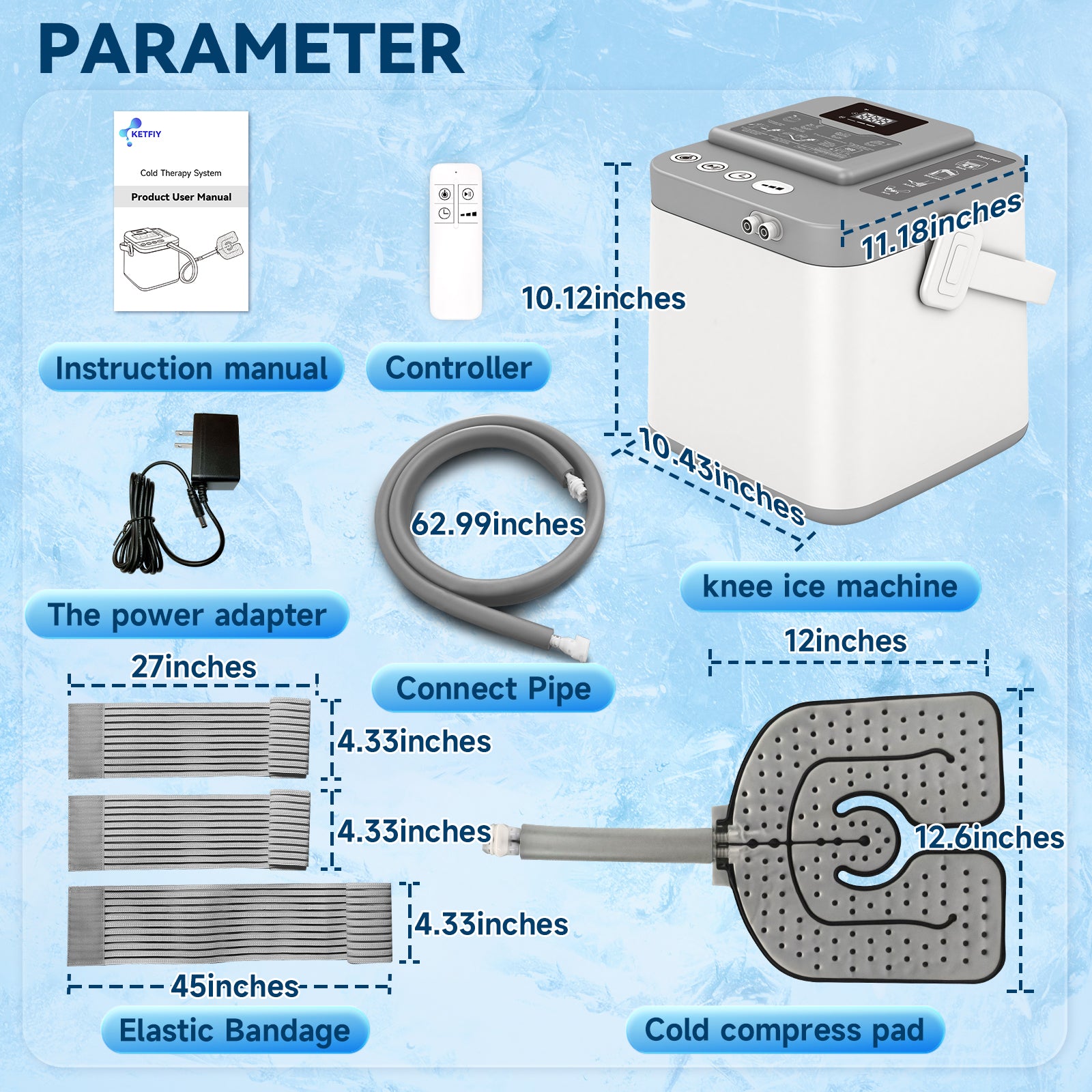 KETFIY Cold Therapy Machine,Knee Ice Machine for Sports Injuries Cryotherapy,Shoulder,Ankle and Back